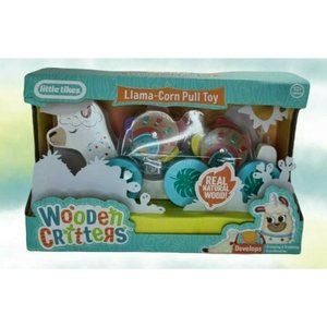 Little Tikes Llama-Corn Pull Toy Wooden Critters Developmental 12 Mos Infant NEW
